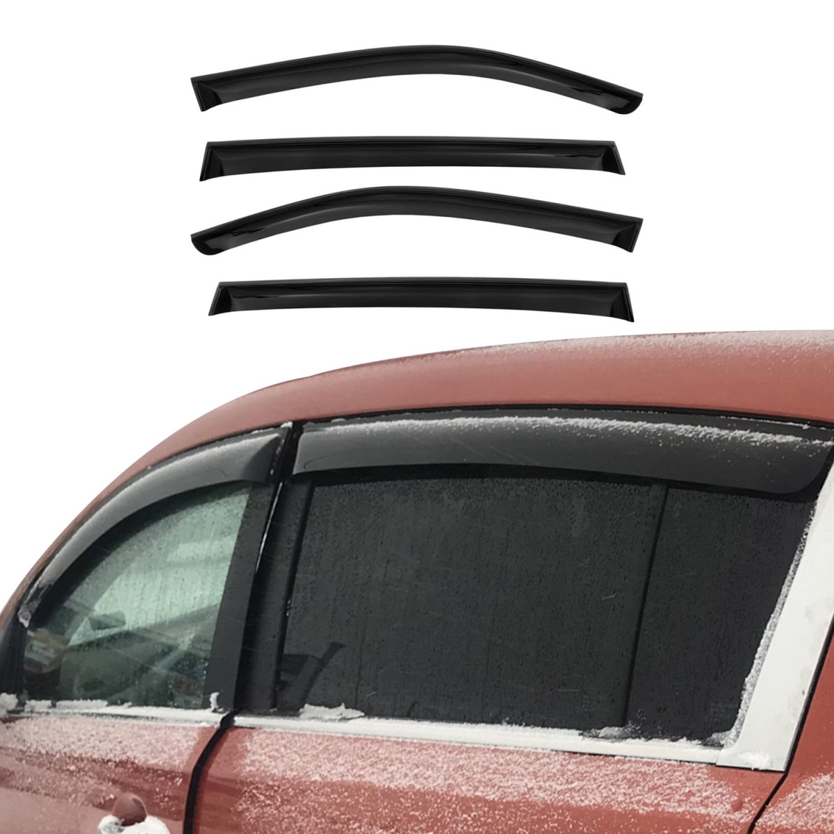 Kia Sportage Wind Deflector - Omac - Acrylic 4 Pcs - Black - '11-'16